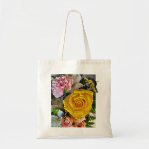 Bolso De Tela Mensaje de rosa amarillo