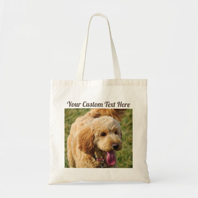 Bolso De Tela Mensaje del personalizado Perro Goldendoodle (Frente)