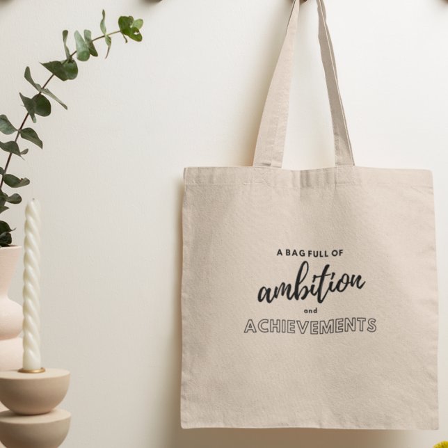 Bolso De Tela Mensaje motivacional inspirador (Embrace your ambition and celebrate your achievements with this motivational tote bag!)