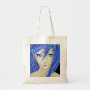 Bolso De Tela Mensaje Ojos Azules