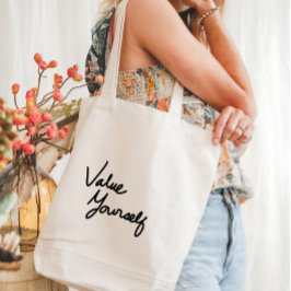 Bolso De Tela Mensaje positivo de autoestima para el autocuidado
