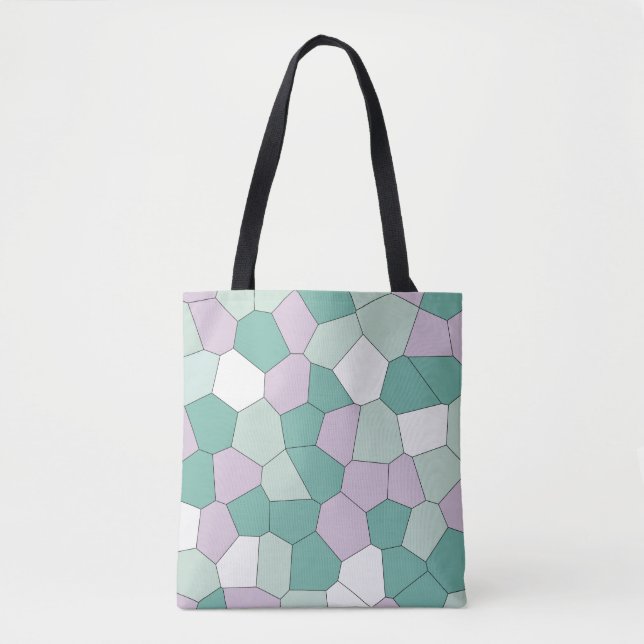 Bolso De Tela Menta y Violeta (Anverso)