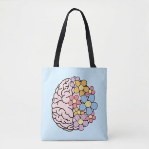 Bolso De Tela Mente Floral Cerebro