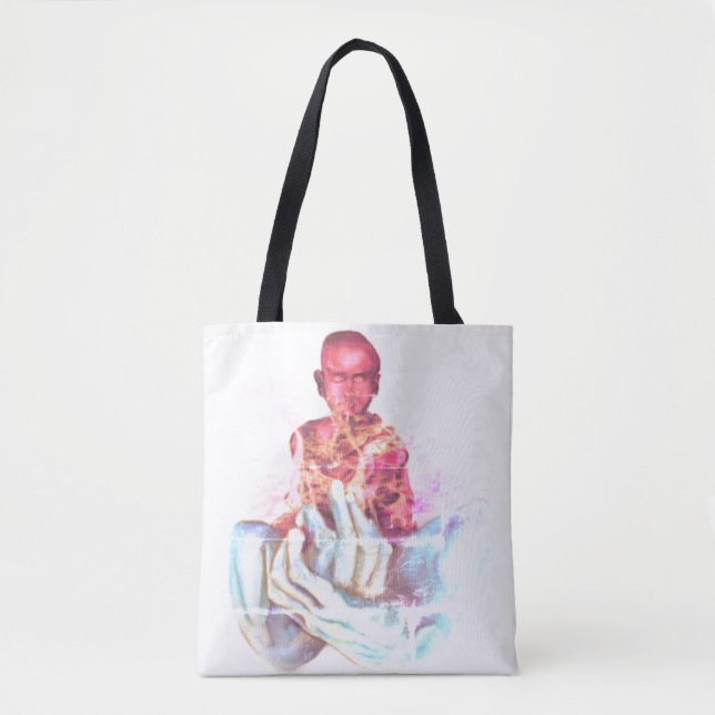 Bolso De Tela Mente tranquila manos azules (Anverso)