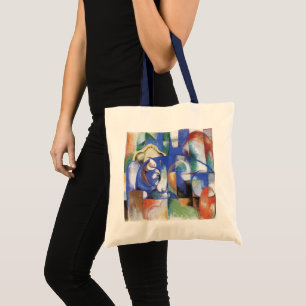 Bolso De Tela Mentiroso toro de Franz Marc, arte de cubismo vint