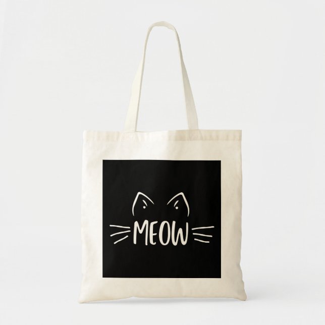 Bolso De Tela Meow Cat (Frente)