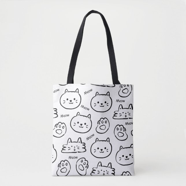 Bolso De Tela Meow Cat Tote Bag (Anverso)