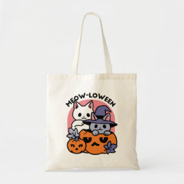 Bolso De Tela Meow-Loween - Diseño de felinos Halloween