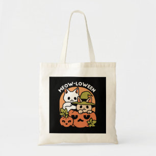 Bolso De Tela Meow-Loween - Diseño festivo de gatos de Halloween