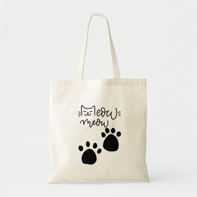 BOLSO DE TELA MEOW MEOW LOS AMANTES DEL CAT DISEÑAN (Frente)