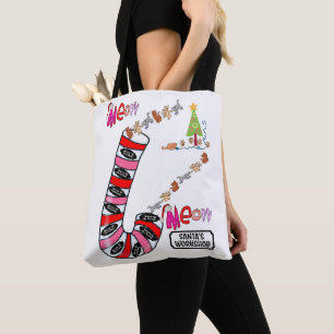Bolso De Tela Meow Merry Christmas Women's Tote Bags