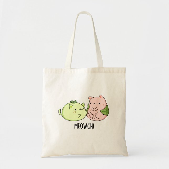 Bolso De Tela Meowchi Funny Mochi Pun (Frente)