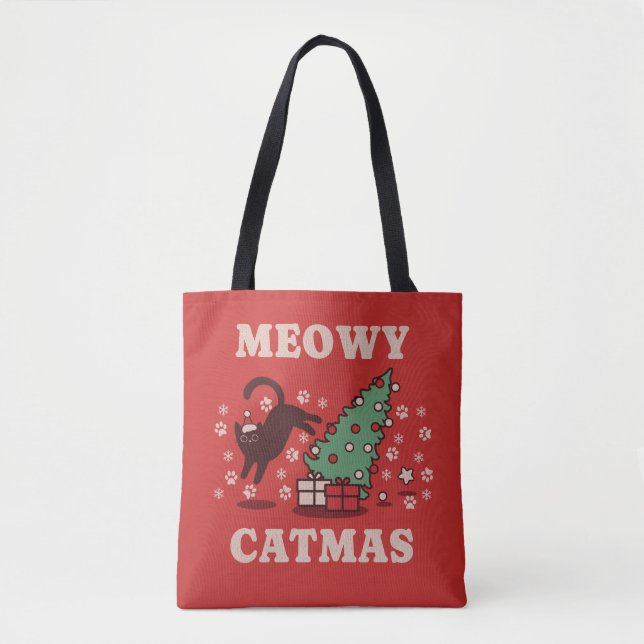 Bolso De Tela Meowy Catmas (Anverso)