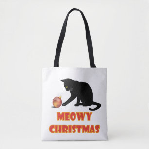 Bolso De Tela Meowy Navidades Funny Cat