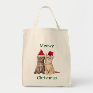 Bolso De Tela Meowy Navidades Kitten Tote Bag