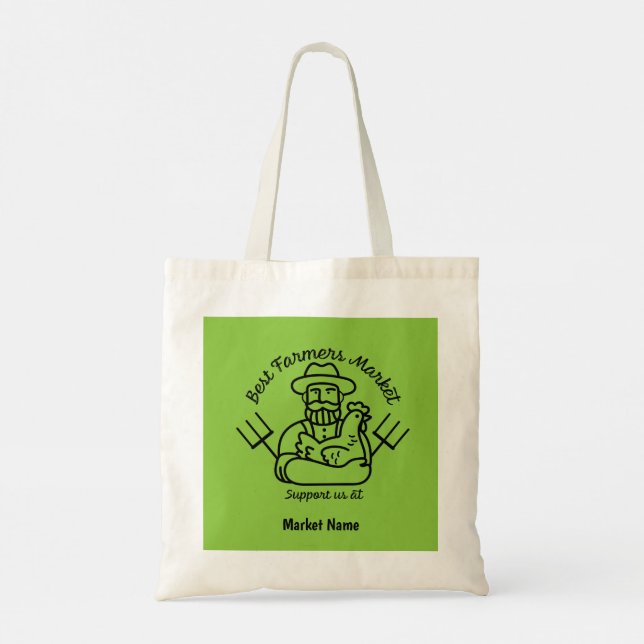 Bolso De Tela Mercado de agricultores locales (Reverso)