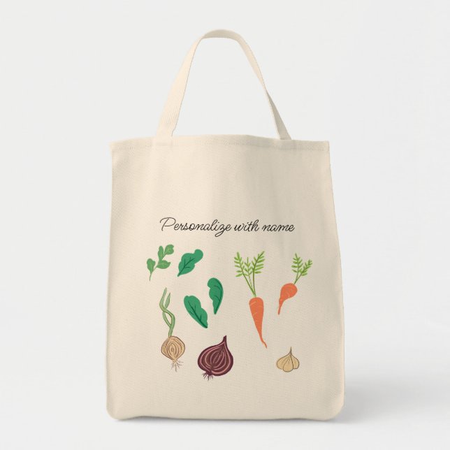 Bolso De Tela Mercado de granjeros de verduras Personalizado en  (Frente)