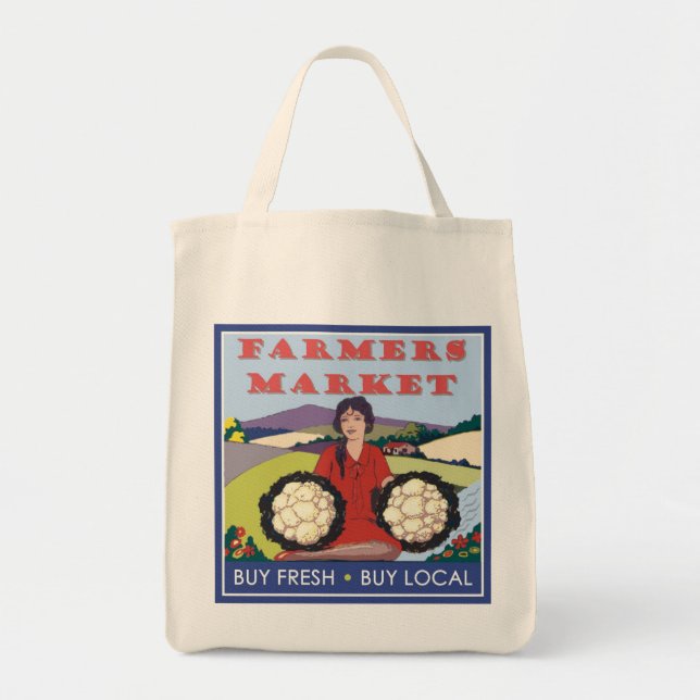 Bolso De Tela Mercado de los granjeros (Frente)