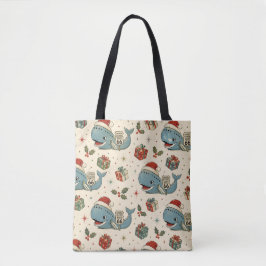 Bolso De Tela Mercado de Navidad de la Ballena Azul de Catoosa