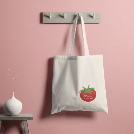 Bolso De Tela Mercado de Tomate Botánico Minimalista Personaliza