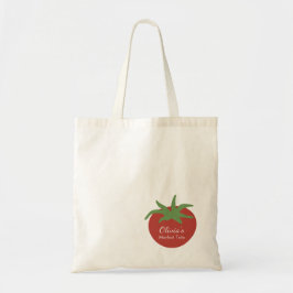 Bolso De Tela Mercado de Tomate Botánico Minimalista Personaliza