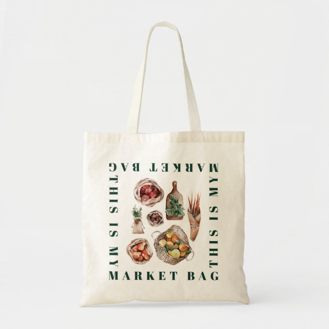Bolso De Tela Mercado, Verduras de la Compra, Agua Ecológica Eco (Frente)