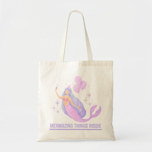 Bolso De Tela Mermaid Birthday Girl 1st Under the Sea Party (Frente)