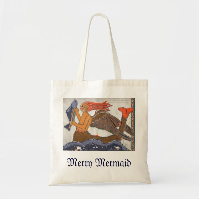 Bolso De Tela Mermaid de moras medievales (Frente)