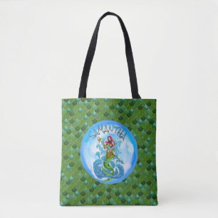 Bolso De Tela Mermaid Green Tote Bag