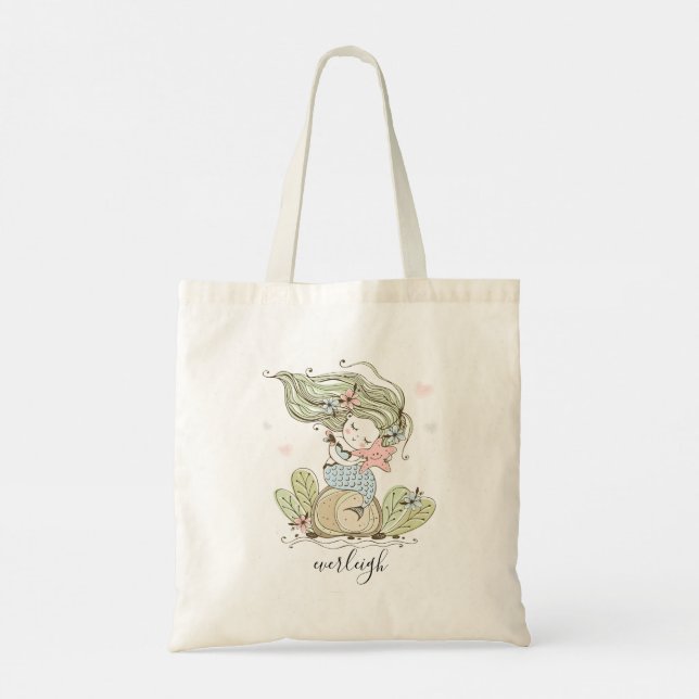 Bolso De Tela Mermaid Starfish Kid's  (Reverso)