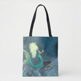 Bolso De Tela Mermaid with her pearl