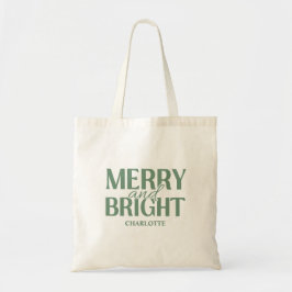 Bolso De Tela Merry And Bright Christmas Holiday Green