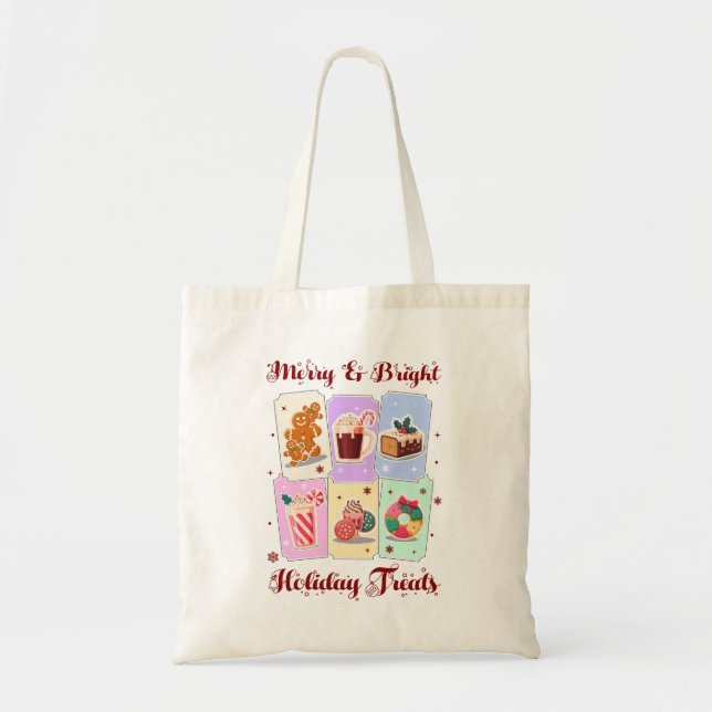 Bolso De Tela Merry and Bright Holiday Treats Christmas Dessert (Frente)
