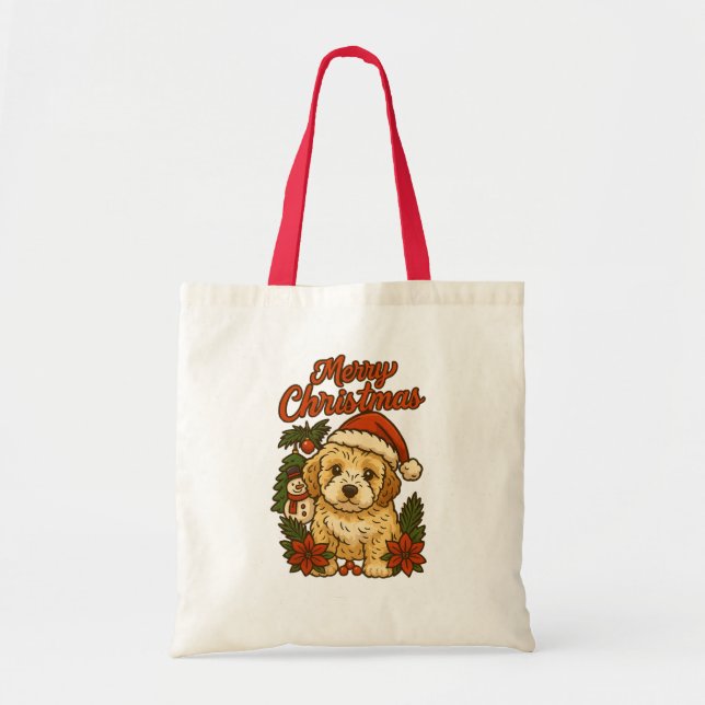 Bolso De Tela Merry Christmas Cockapoo Tote Bag (Frente)