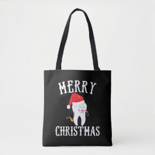 Bolso De Tela Merry Christmas Tooth Médica dentista dental