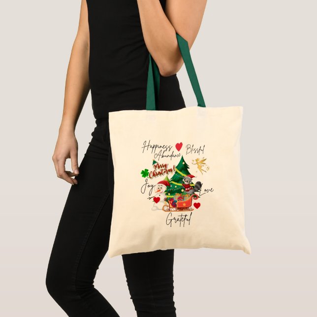 Bolso De Tela Merry Christmas Tote Bag | Festive Holiday Gift  (Anverso (producto))