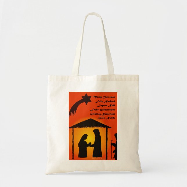 Bolso De Tela Merry Christmas Tote Bag - multilingüe (Frente)