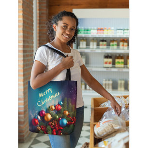 Bolso De Tela Merry Christmas Tote Bag Personalizado Personaliza