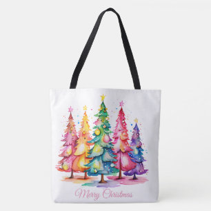 Bolso De Tela Merry Christmas Watercolor Tote Bag