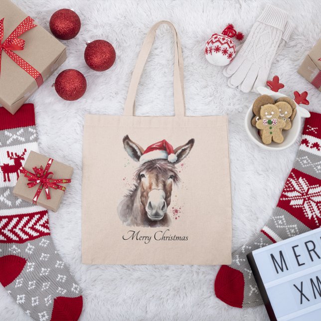 Bolso De Tela Merry Little Navidades Donkey, personalizado (Subido por el creador)