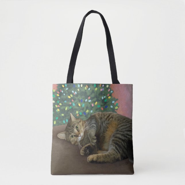 Bolso De Tela Merry Mischief - Navidades Kitty (Anverso)