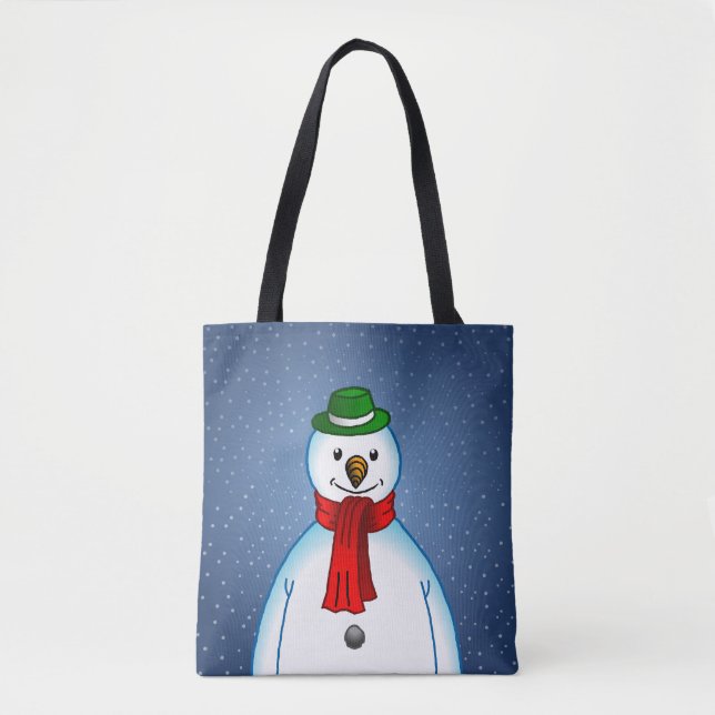 Bolso De Tela Merry Snowman (Anverso)