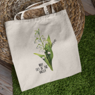 Bolso De Tela Mes De La Flor De Nacimiento Mayo Lily Del Nombre