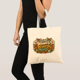 Bolso De Tela Mes de la Historia de la Mujer Retro 70s Floral Gr