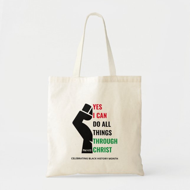 Bolso De Tela Mes de la historia negra cristiana SÍ PUEDO (Frente)