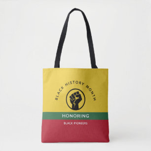 Bolso De Tela Mes de la historia negra: texto curvo afroamerican