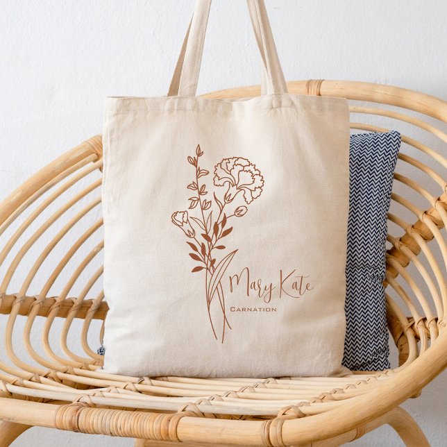 Bolso De Tela Mes de nacimiento personalizado Flor enero Botánic (Subido por el creador)