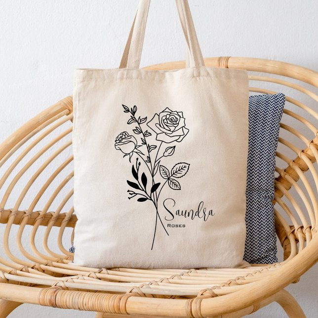 Bolso De Tela Mes de Nacimiento Personalizado Flor Junio Botánic (Subido por el creador)