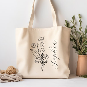 Bolso De Tela Mes de nacimiento personalizado Flor mayo