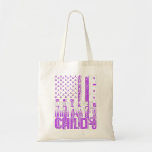 Bolso De Tela Mes de niño militar morado Bandera de Estados Unid